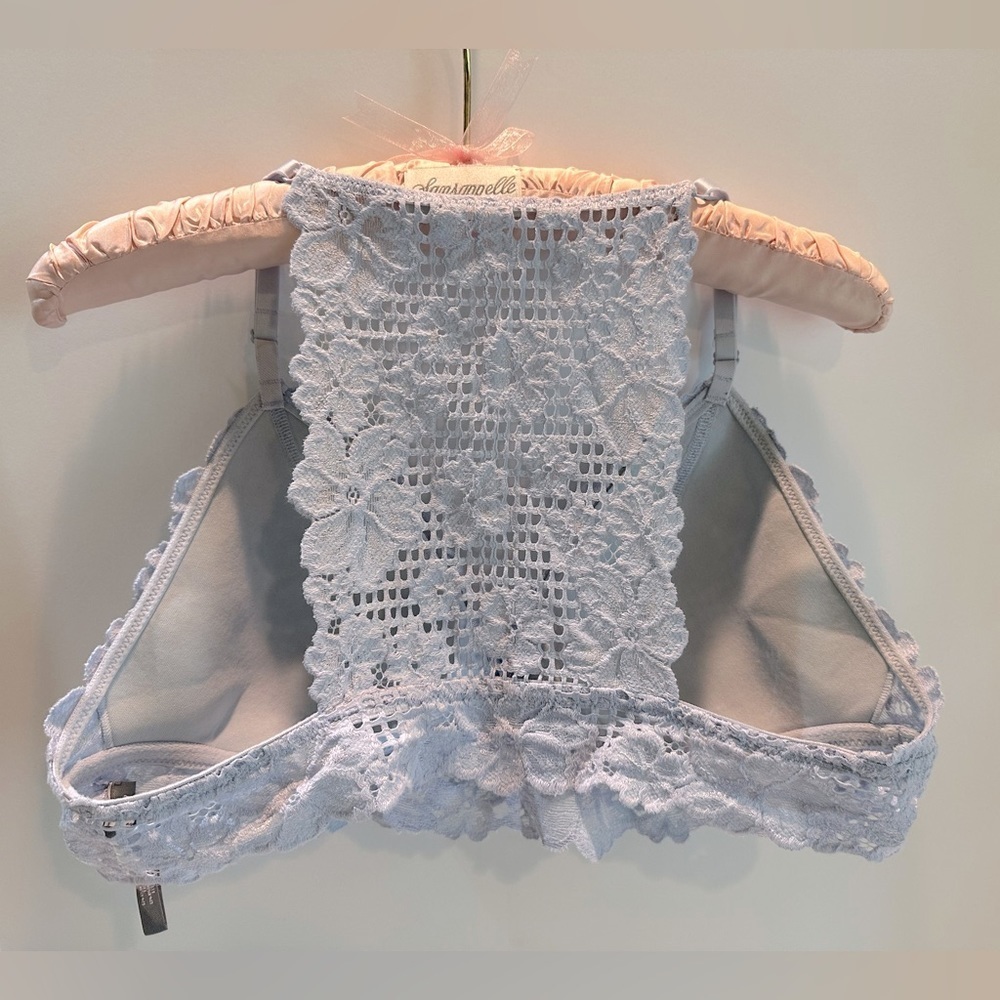 Aerie Padded Wireless Lace Cami Tank Bra Bralette in Light Blue - Picture 10 of 10
